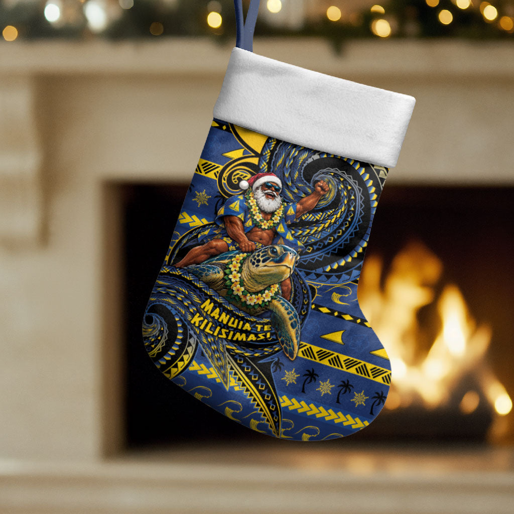 Tokelau Christmas Stocking Santa Riding Sea Turtle