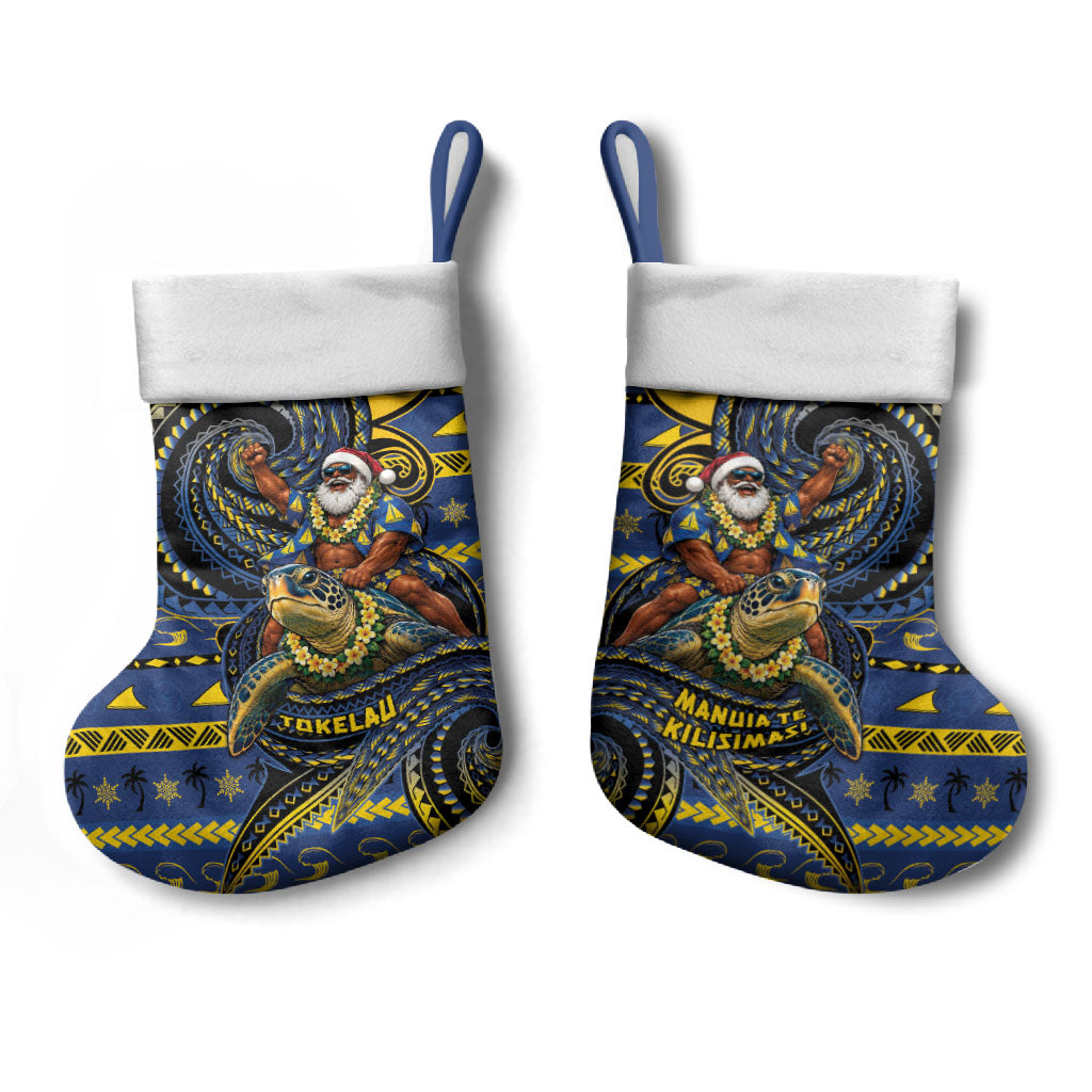 Tokelau Christmas Stocking Santa Riding Sea Turtle