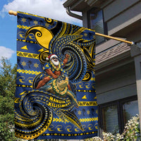 Tokelau Christmas Garden Flag Santa Riding Sea Turtle