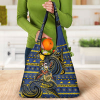 Tokelau Christmas Grocery Bag Santa Riding Sea Turtle
