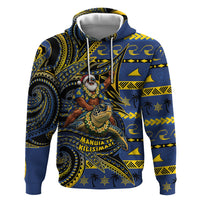 Tokelau Christmas Hoodie Santa Riding Sea Turtle DT05 Pullover Hoodie Navy - Polynesian Pride