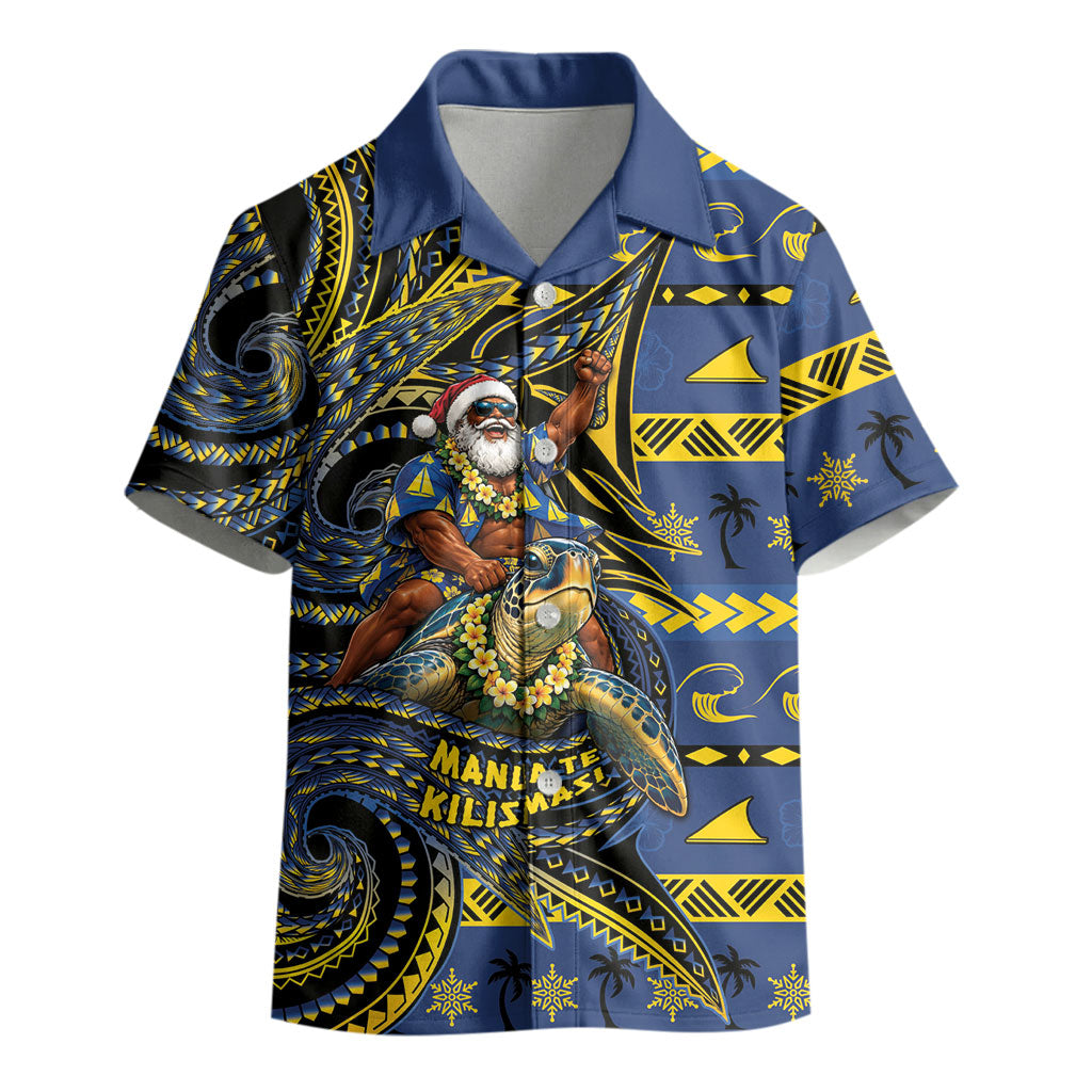 Tokelau Christmas Kid Hawaiian Shirt Santa Riding Sea Turtle DT05 - Polynesian Pride