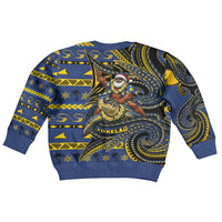 Tokelau Christmas Kid Ugly Christmas Sweater Santa Riding Sea Turtle DT05 - Polynesian Pride