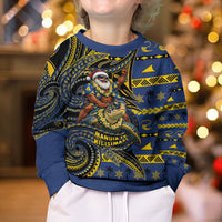 Tokelau Christmas Kid Ugly Christmas Sweater Santa Riding Sea Turtle DT05 - Polynesian Pride