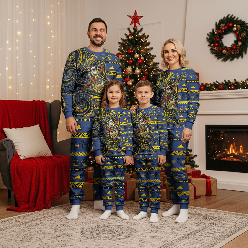 Tokelau Christmas Pajama Set Santa Riding Sea Turtle