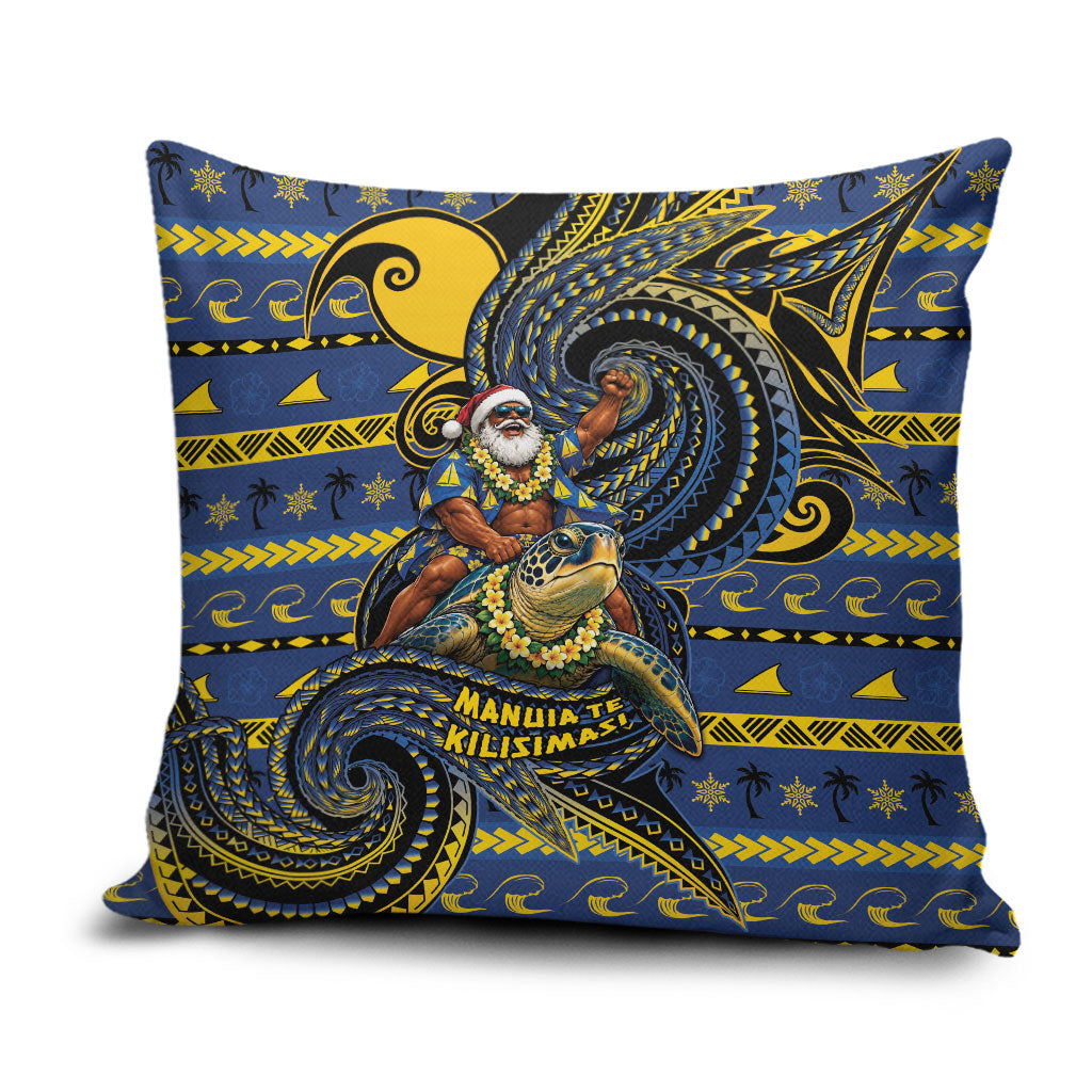 Tokelau Christmas Pillow Cover Santa Riding Sea Turtle
