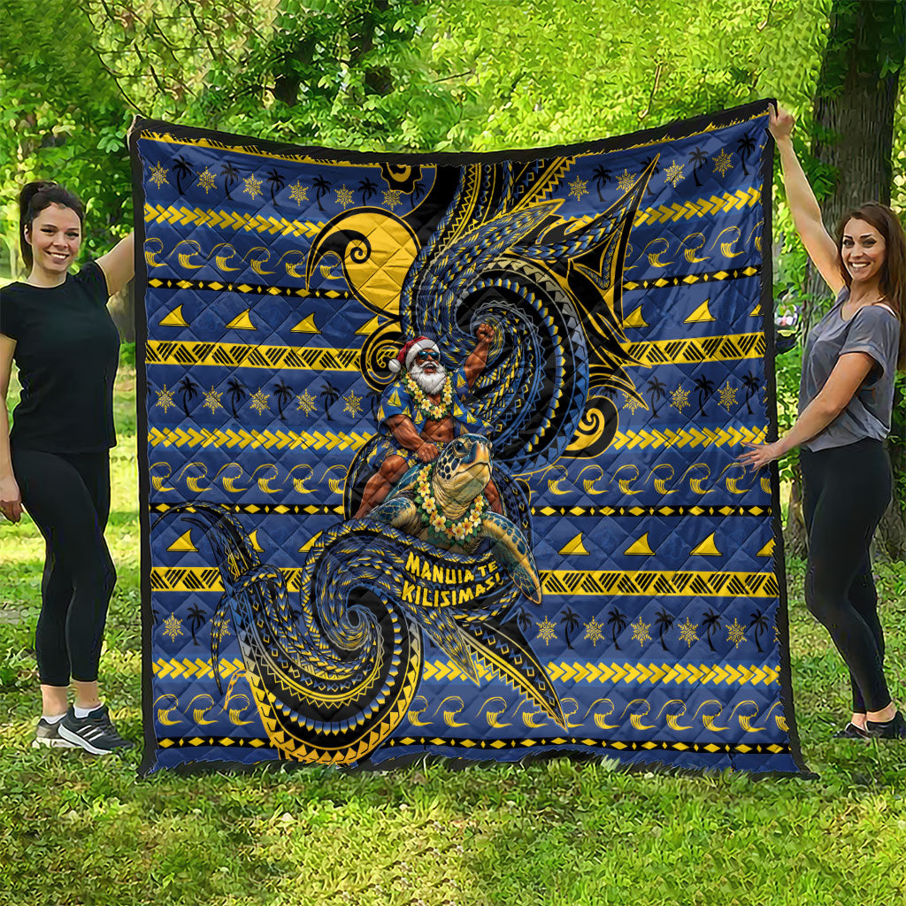 Tokelau Christmas Quilt Santa Riding Sea Turtle