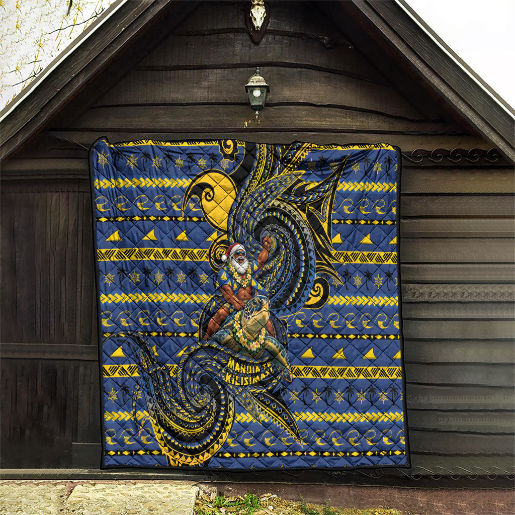 Tokelau Christmas Quilt Santa Riding Sea Turtle