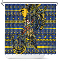 Tokelau Christmas Shower Curtain Santa Riding Sea Turtle