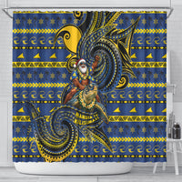 Tokelau Christmas Shower Curtain Santa Riding Sea Turtle