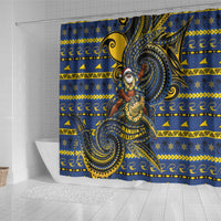 Tokelau Christmas Shower Curtain Santa Riding Sea Turtle