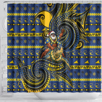 Tokelau Christmas Shower Curtain Santa Riding Sea Turtle