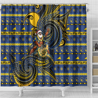 Tokelau Christmas Shower Curtain Santa Riding Sea Turtle