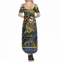 Tokelau Christmas Summer Maxi Dress Santa Riding Sea Turtle DT05 - Polynesian Pride