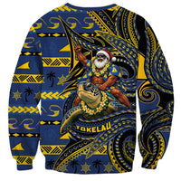 Tokelau Christmas Sweatshirt Santa Riding Sea Turtle