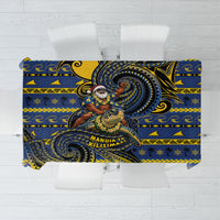 Tokelau Christmas Tablecloth Santa Riding Sea Turtle DT05 Navy - Polynesian Pride