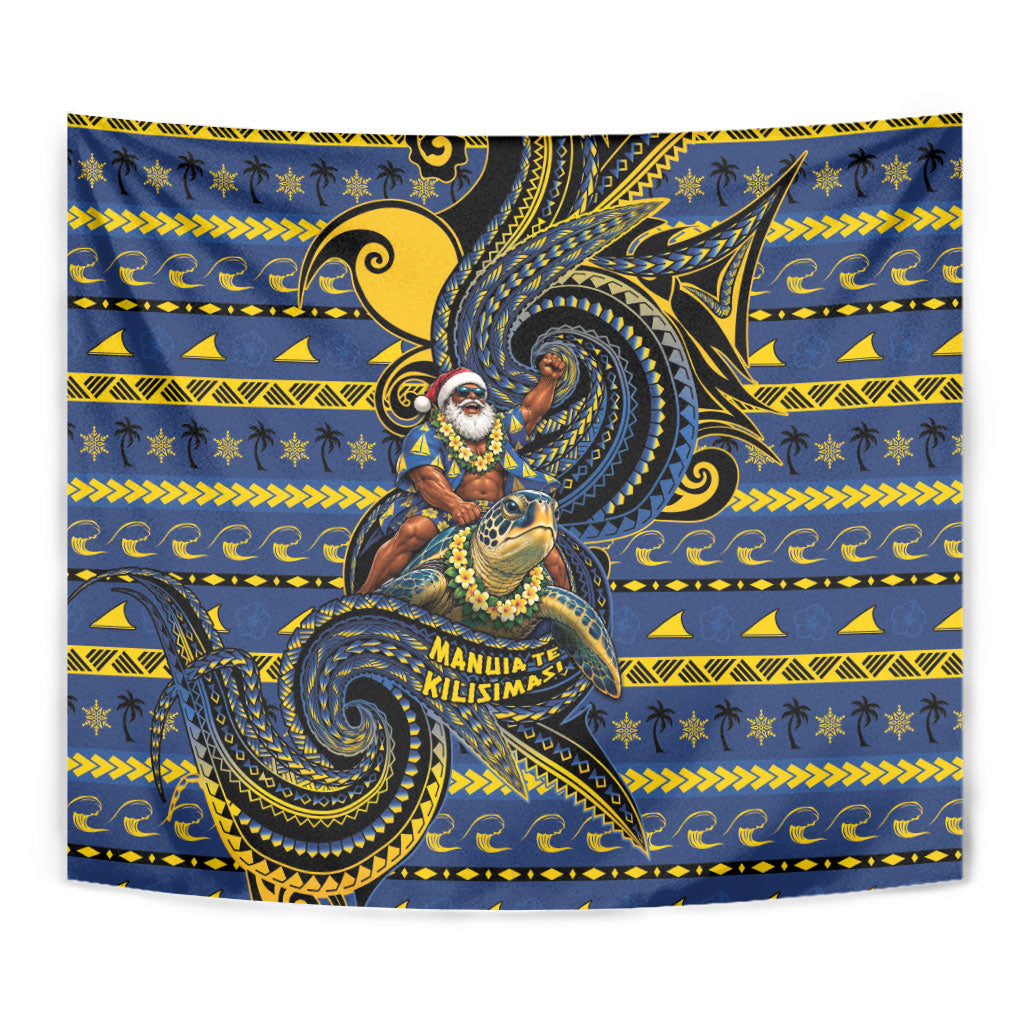 Tokelau Christmas Tapestry Santa Riding Sea Turtle DT05 - Polynesian Pride