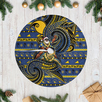 Tokelau Christmas Tree Skirt Santa Riding Sea Turtle DT05 Casual Navy - Polynesian Pride