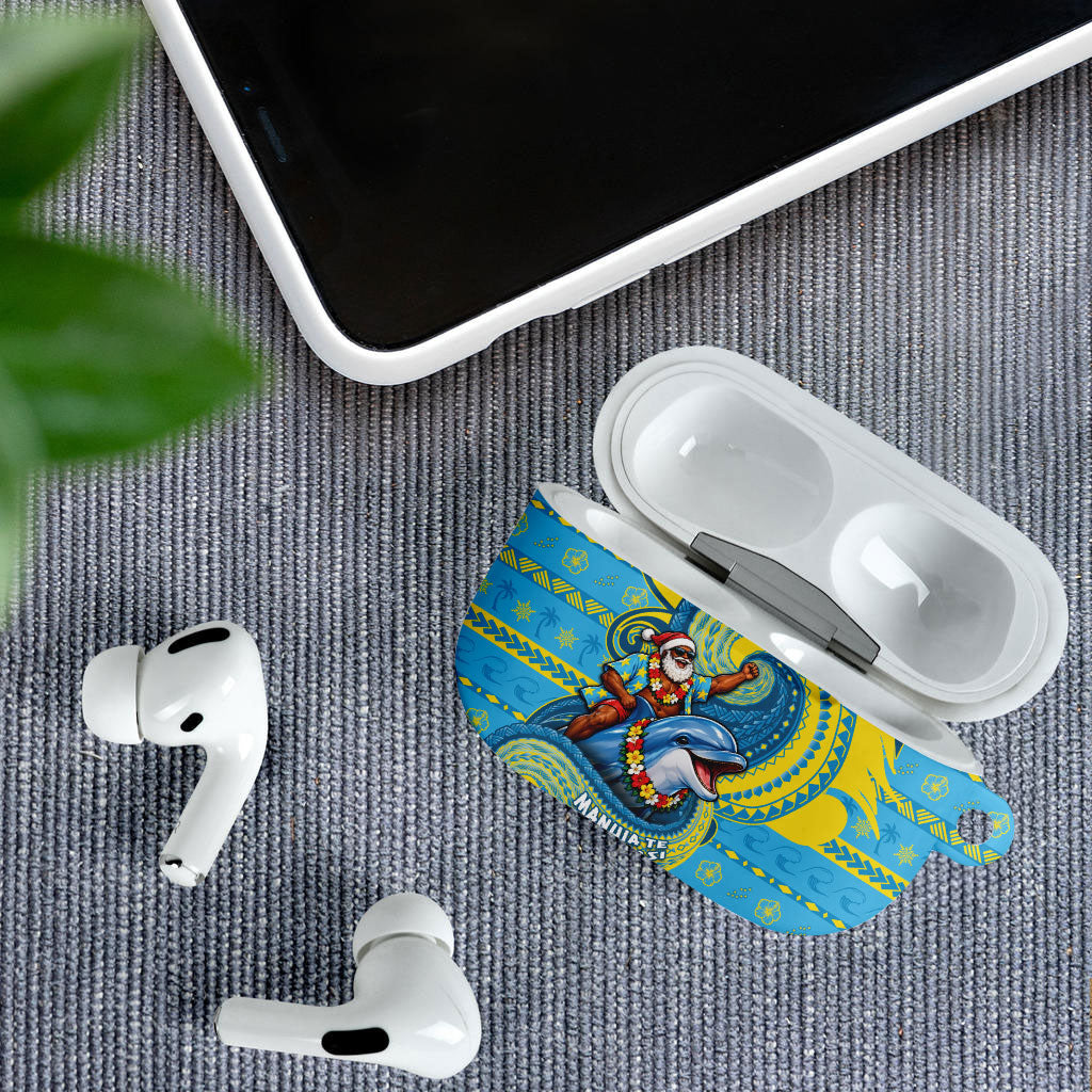 Tuvalu Christmas AirPods Case Santa Riding Ocean Dolphin DT05 - Polynesian Pride