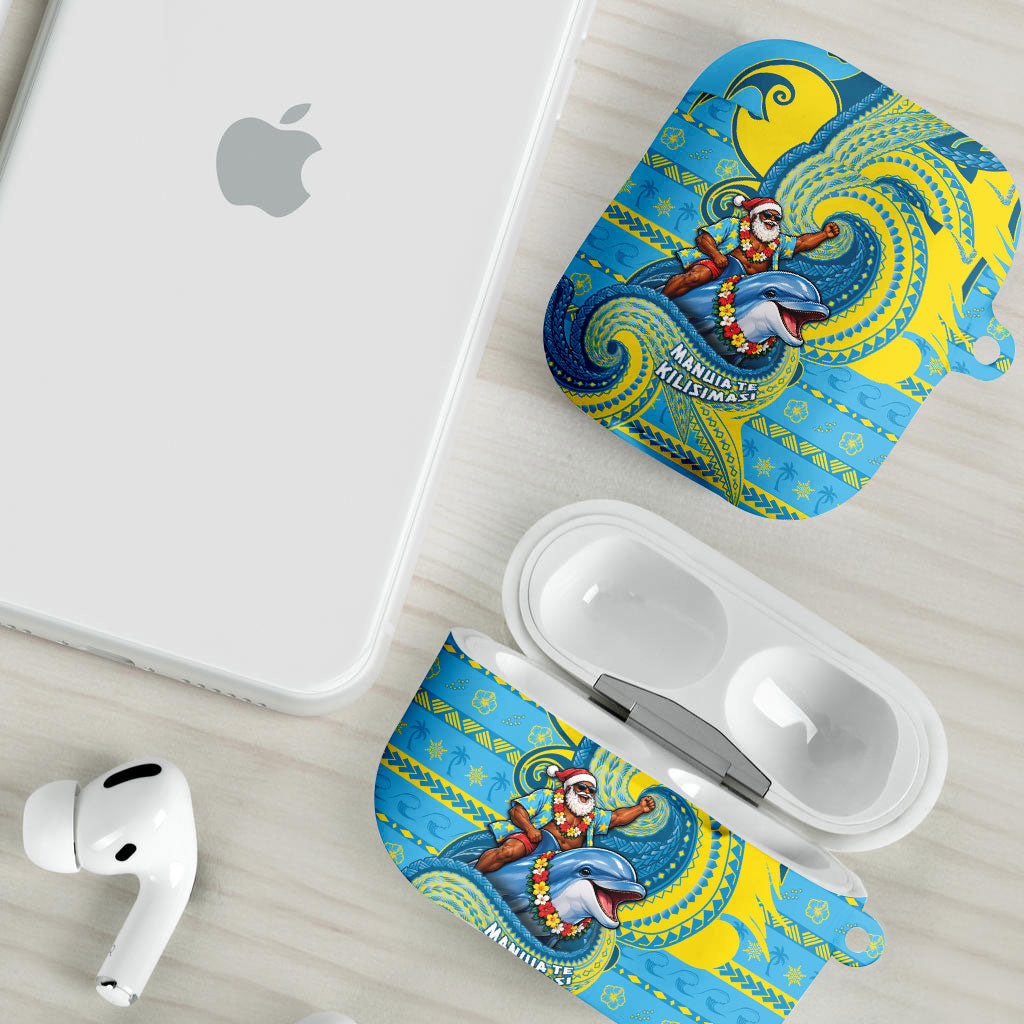 Tuvalu Christmas AirPods Case Santa Riding Ocean Dolphin DT05 - Polynesian Pride