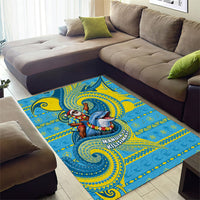 Tuvalu Christmas Area Rug Santa Riding Ocean Dolphin DT05 - Polynesian Pride