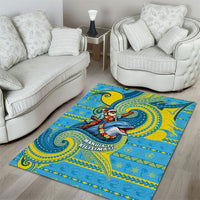 Tuvalu Christmas Area Rug Santa Riding Ocean Dolphin DT05 - Polynesian Pride
