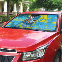 Tuvalu Christmas Auto Sun Shade Santa Riding Ocean Dolphin DT05 - Polynesian Pride