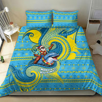Tuvalu Christmas Bedding Set Santa Riding Ocean Dolphin DT05 - Polynesian Pride