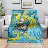Tuvalu Christmas Blanket Santa Riding Ocean Dolphin