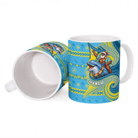 Tuvalu Christmas Ceramic Mug Santa Riding Ocean Dolphin DT05 - Polynesian Pride