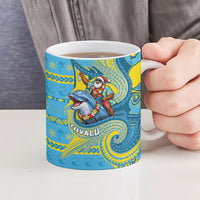 Tuvalu Christmas Ceramic Mug Santa Riding Ocean Dolphin DT05 - Polynesian Pride