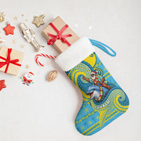 Tuvalu Christmas Stocking Santa Riding Ocean Dolphin