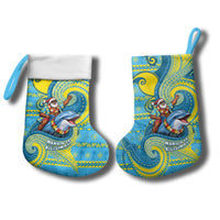 Tuvalu Christmas Stocking Santa Riding Ocean Dolphin