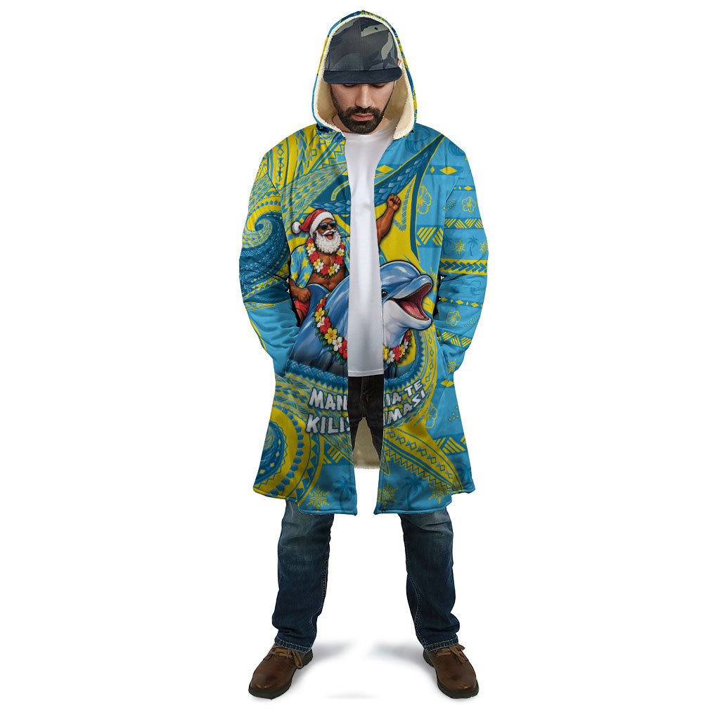 Tuvalu Christmas Cloak Santa Riding Ocean Dolphin