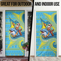 Tuvalu Christmas Door Cover Santa Riding Ocean Dolphin DT05 - Polynesian Pride