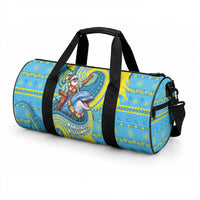 Tuvalu Christmas Duffle Bag Santa Riding Ocean Dolphin