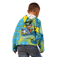 Tuvalu Christmas Kid Hoodie Santa Riding Ocean Dolphin
