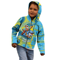 Tuvalu Christmas Kid Hoodie Santa Riding Ocean Dolphin