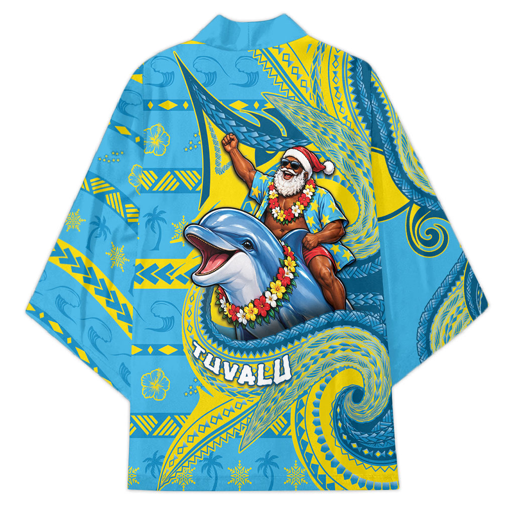 Tuvalu Christmas Kimono Santa Riding Ocean Dolphin DT05 - Polynesian Pride