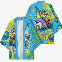 Tuvalu Christmas Kimono Santa Riding Ocean Dolphin DT05 - Polynesian Pride