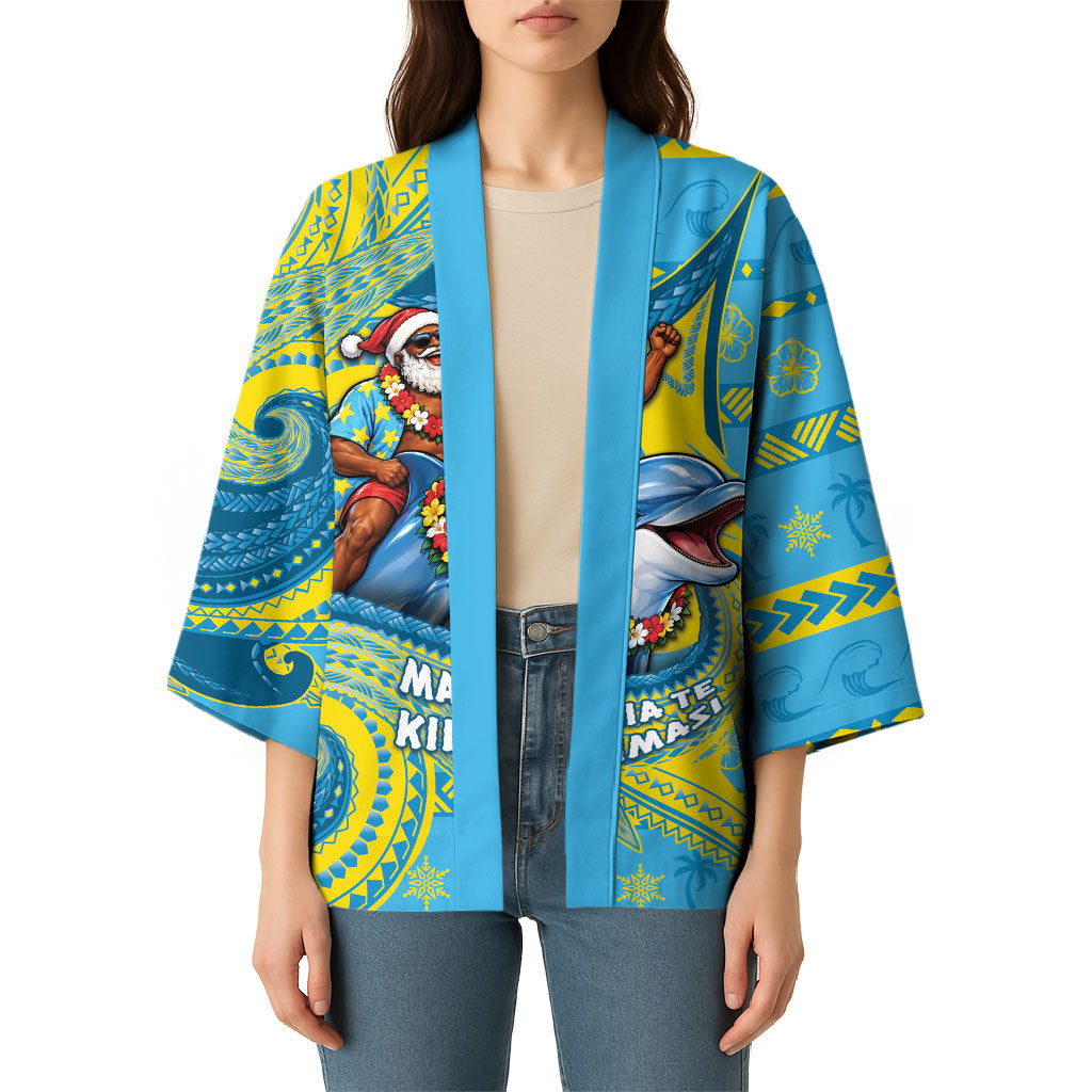 Tuvalu Christmas Kimono Santa Riding Ocean Dolphin DT05 - Polynesian Pride