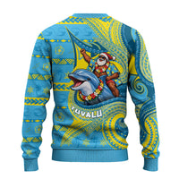 Tuvalu Christmas Ugly Christmas Sweater Santa Riding Ocean Dolphin DT05 - Polynesian Pride