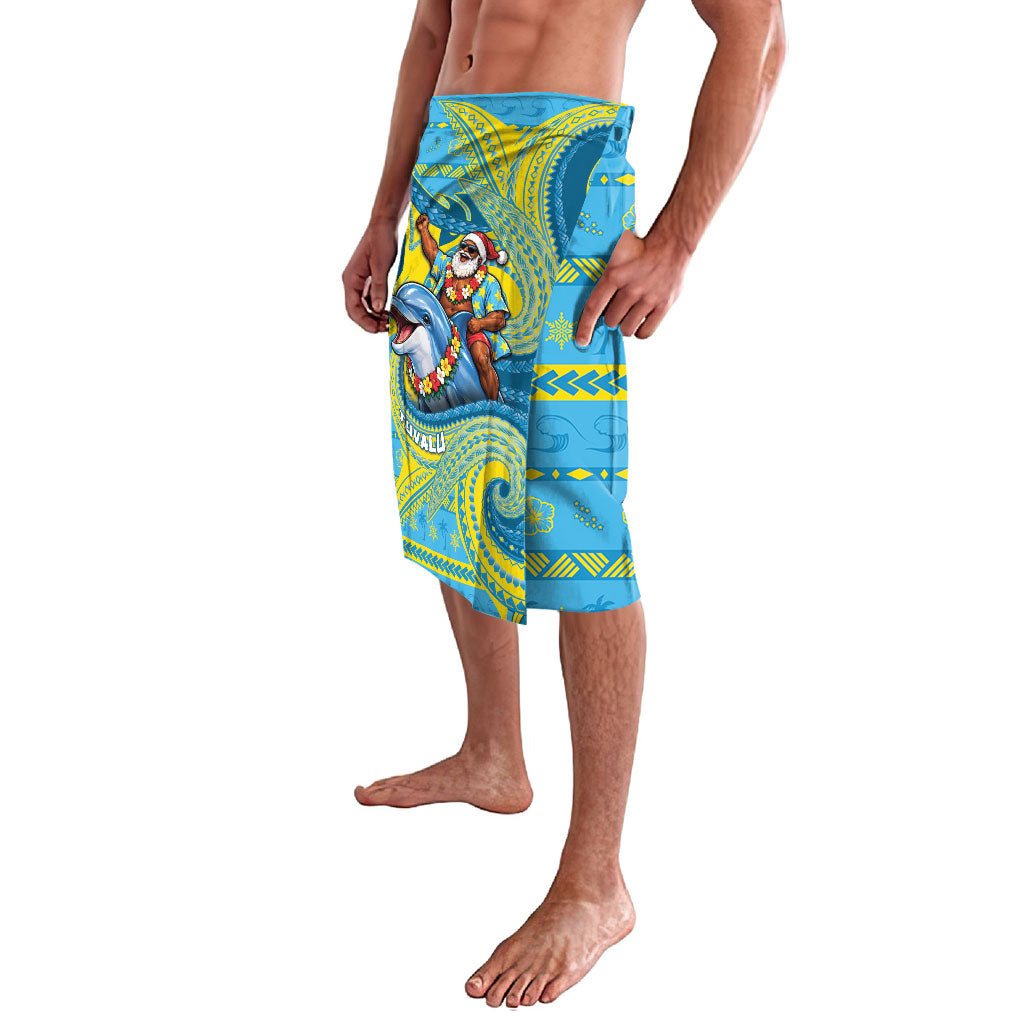Tuvalu Christmas Lavalava Santa Riding Ocean Dolphin DT05 - Polynesian Pride