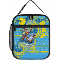 Tuvalu Christmas Lunch Bag Santa Riding Ocean Dolphin DT05 10.2 × 8.3 × 4.3 inch Blue - Polynesian Pride