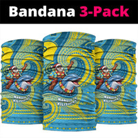 Tuvalu Christmas Neck Gaiter Santa Riding Ocean Dolphin DT05 package One Size: 25*50cm Blue - Polynesian Pride