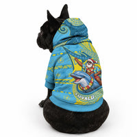 Tuvalu Christmas Pet Hoodie Santa Riding Ocean Dolphin