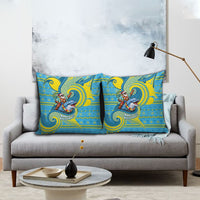 Tuvalu Christmas Pillow Cover Santa Riding Ocean Dolphin
