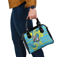 Tuvalu Christmas Shoulder Handbag Santa Riding Ocean Dolphin DT05 - Polynesian Pride