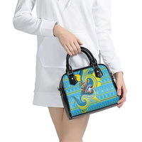 Tuvalu Christmas Shoulder Handbag Santa Riding Ocean Dolphin DT05 - Polynesian Pride