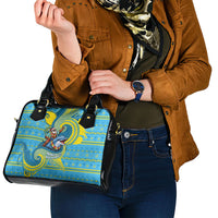 Tuvalu Christmas Shoulder Handbag Santa Riding Ocean Dolphin DT05 - Polynesian Pride